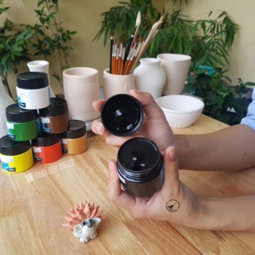 Màu Vẽ Gốm Không Nung Acrylic Mont Marte - Đen