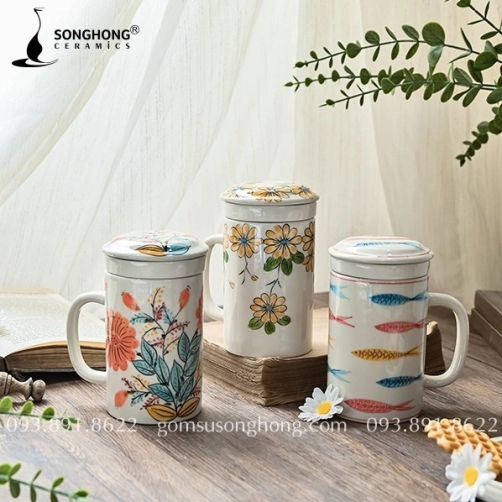 Tách Trà Gốm Có Lọc 350ml - M11