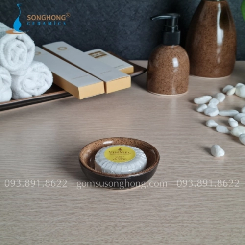 Khay Gốm Đựng Viên Xà Bông Tròn - M1