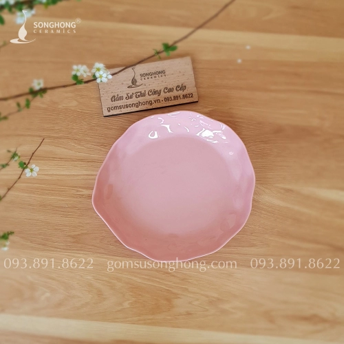 Đĩa Gốm Nặn Tay Đất Trộn Màu 19cm