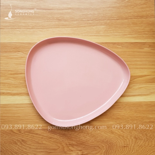 Đĩa Gốm Tam Giác Đất Trộn Màu