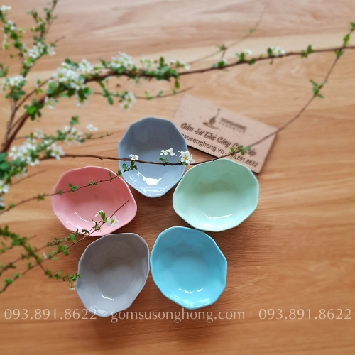 Chén Chấm Gốm Đất Trộn Màu 10cm