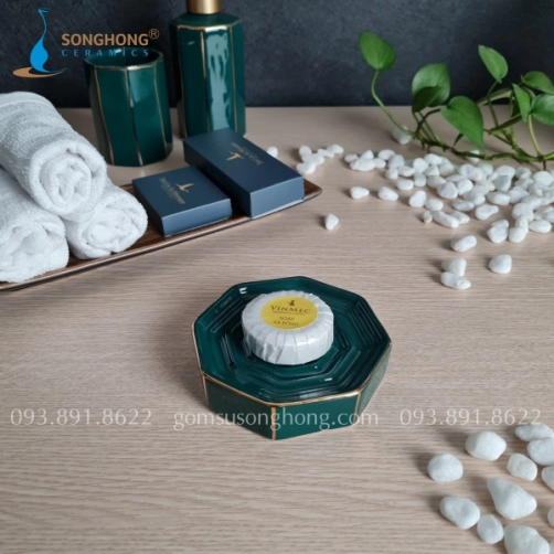 Khay Đựng Viên Xà Bông - M4 Viền Vàng Kim