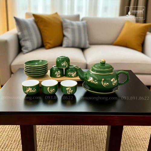 Bộ Trà Phúc Lộc Thọ Vàng Kim - Mẫu 2