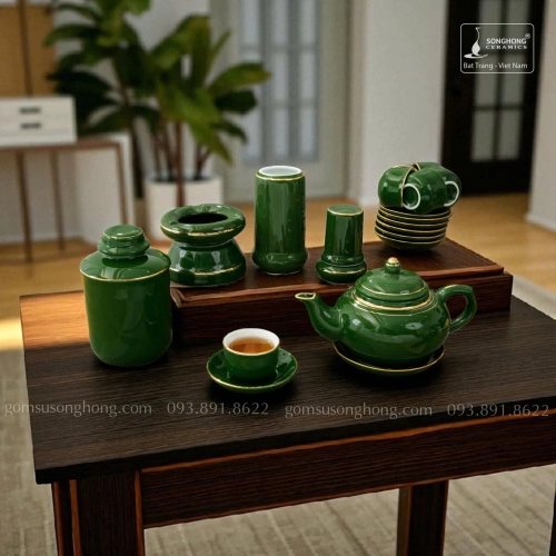 Bộ Trà Chỉ Vàng Kim Kèm Phụ Kiện - Mẫu 2