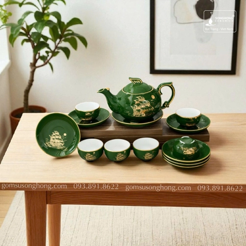 Bộ Trà Thuận Buồn Xuôi Gió Vàng Kim -  Mẫu 3