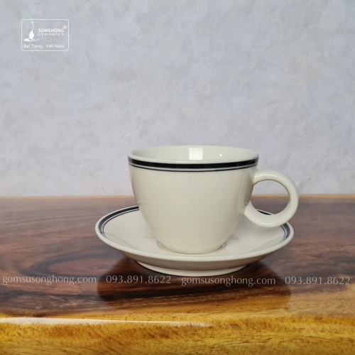 Ly Cappuccino 250ml - Mẫu 8 Quai Tròn