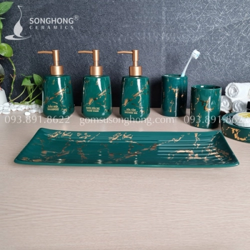 Khay Đựng Amenities 33cm - Vân Vàng Kim