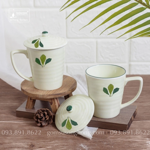 Cốc (Ca) Gốm Vẽ Tay 360ml - Mẫu 14