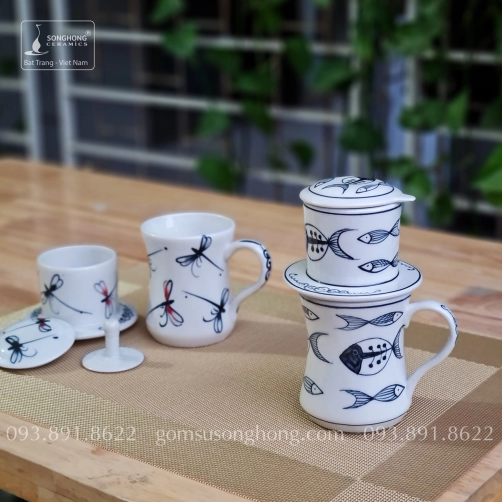 Tách Cafe Phin Gốm Cao - Mẫu 3