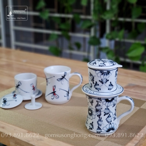 Tách Cafe Phin Gốm Cao - Mẫu 2