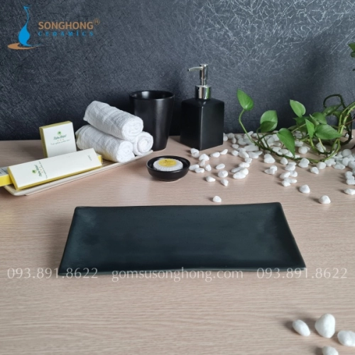 Khay Đựng Amenities 26cm - Men Đen Matt