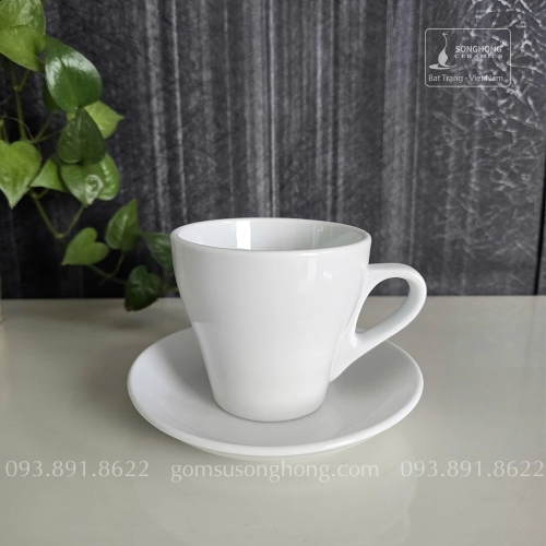 Tách Cafe Sứ Trắng 165ml - Mẫu 3