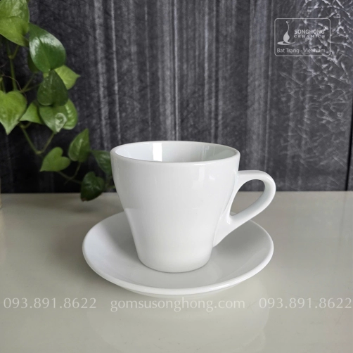 Tách Cafe Sứ Trắng 165ml - Mẫu 3