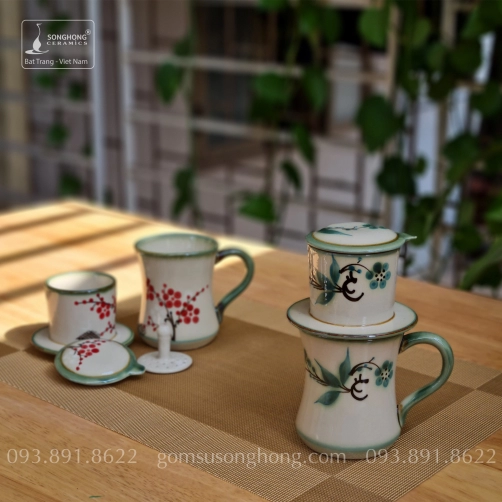 Tách Cafe Phin Gốm Cao - Mẫu 9