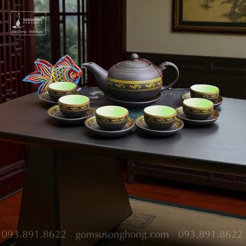 Bộ Trà (Ấm Chén) Nâu Đất - Mẫu 2