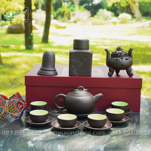 Bộ Trà (Ấm Chén) Nâu Đất - Mẫu 7