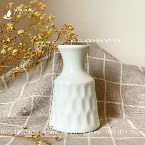 Bình Hoa Mini Sứ Trắng Decor - Mẫu 1