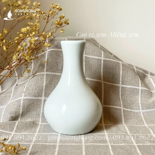 Bình Hoa Mini Sứ Trắng Decor - Mẫu 4