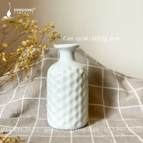 Bình Hoa Mini Sứ Trắng Decor - Mẫu 6