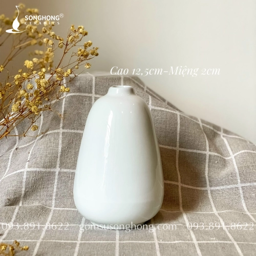 Bình Hoa Mini Sứ Trắng Decor - Mẫu 7