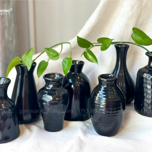 Bộ Bình Hoa Mini Đen Pastel Decor - Mẫu 9