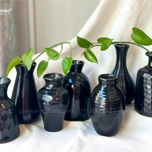 Bộ Bình Hoa Mini Đen Pastel Decor - Mẫu 9