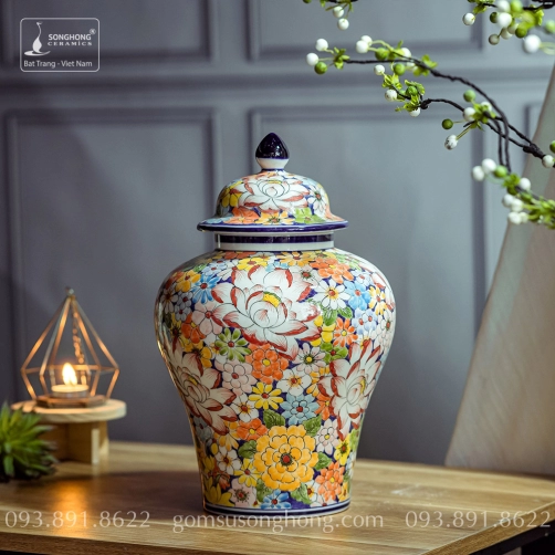 Bình Decor Phong Cách Indochine Tân Cổ Điển - Mẫu 3