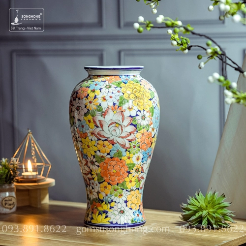 Bình Decor Phong Cách Indochine Tân Cổ Điển - Mẫu 7