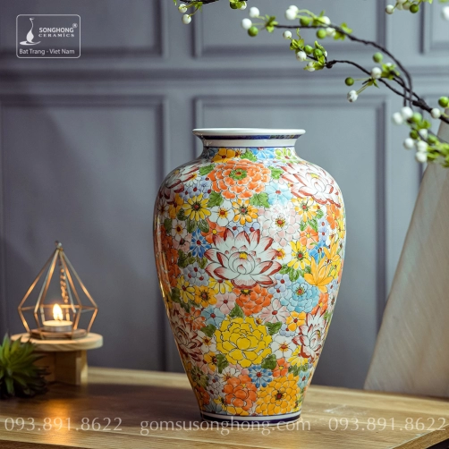 Bình Decor Phong Cách Indochine Tân Cổ Điển - Mẫu 10