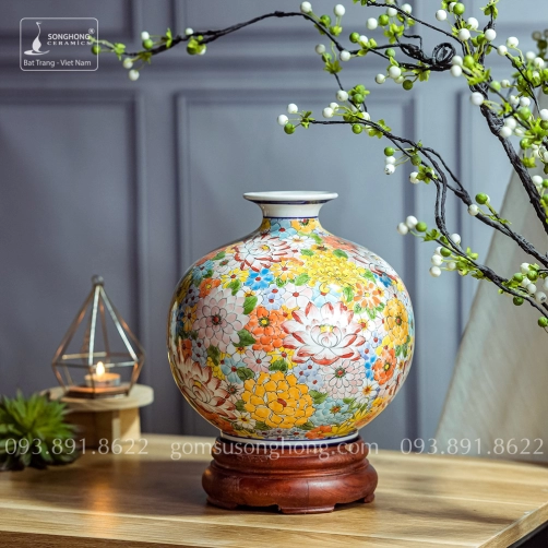 Bình Decor Phong Cách Indochine Tân Cổ Điển - Mẫu 11