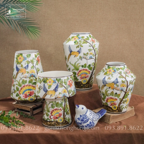 Bình Decor Phong Cách Indochine Tân Cổ Điển - Mẫu 32