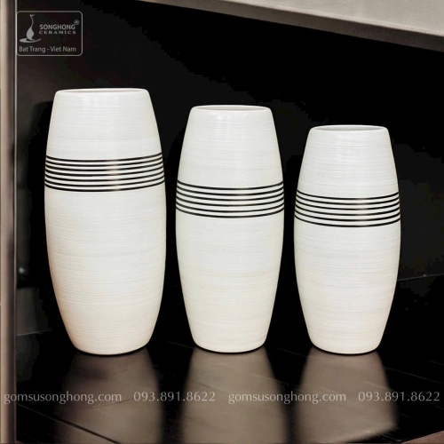 Lọ Hoa Gốm Men Khô Vẽ Tay - Mẫu 9