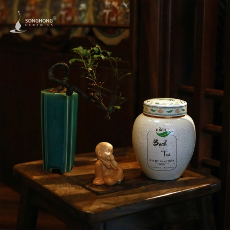 Hũ Gốm Đựng Trà / Hộp Chè Sứ