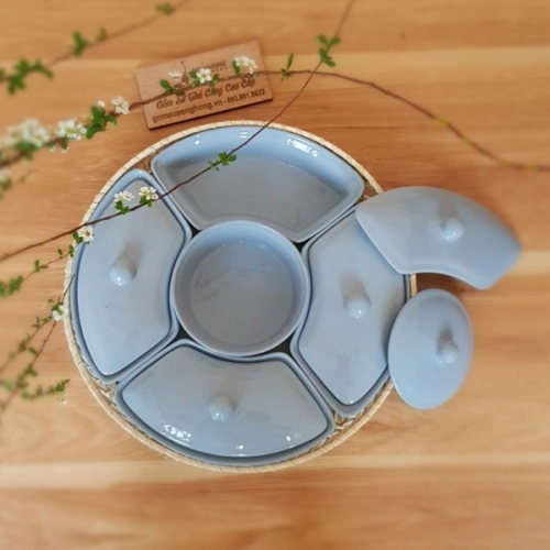 Khay Mứt Màu Xanh Tím