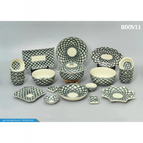 Bát Đĩa Vẽ Lưới Đánh Cá - BD0V11