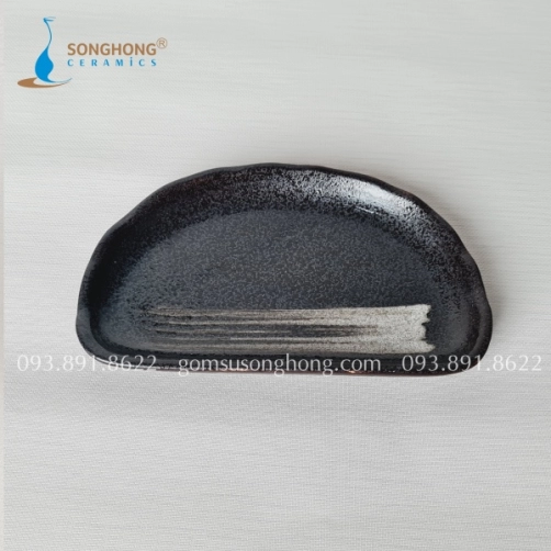Khay Gốm Bán Nguyệt