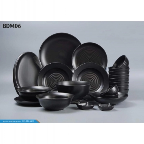 Bát Đĩa Men Màu Đen - BDM06