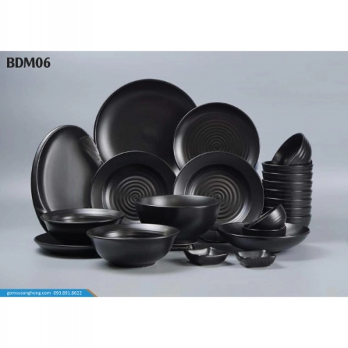 Bát Đĩa Men Màu Đen - BDM06