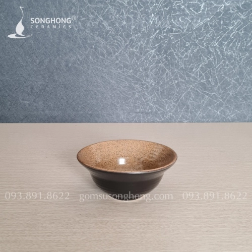 Bát Cơm Chiết Yêu Gốm Nâu Cát