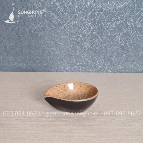 Sauce Dish / Chén Sốt Gốm - SD15 Men Nâu Cát