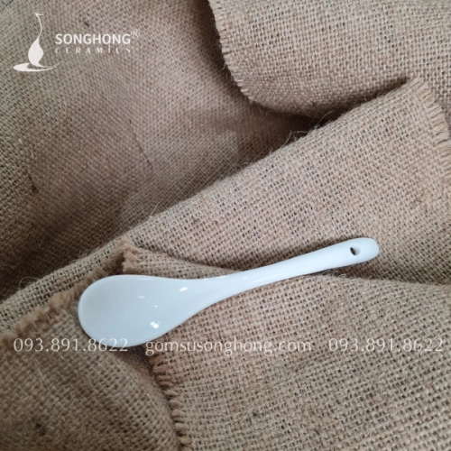 Coffee Spoon / Thìa Cafe Sứ Trắng - TG06