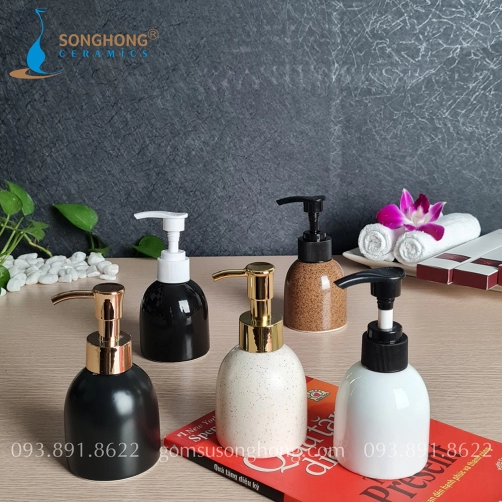 Bình Gốm Nhỏ Chiết Dung Dịch Có Vòi Nhấn 100ml - M1