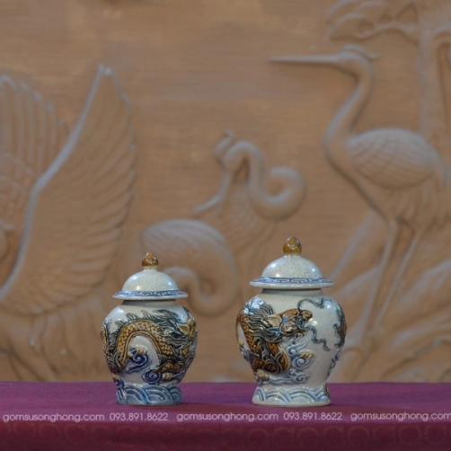 Chóe Thờ Men Rạn Đắp Nổi