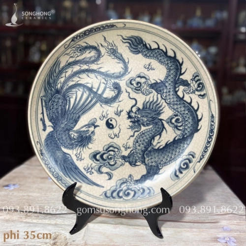 Đĩa Tranh Gốm 35cm - M7