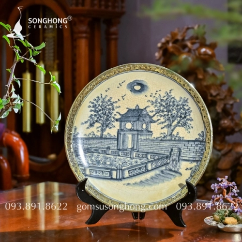 Đĩa Tranh Gốm Bọc Đồng - M10
