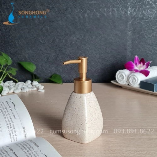 Bình Gốm Đựng Dầu Gội Sữa Tắm Cho Boutique Hotel 180ml - M14