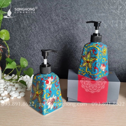 Bình Gốm Chiết Amenities Vẽ Tay Vintage Theo Phong Cách Phương Tây - M2