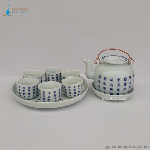 Bộ Trà (Ấm Chén) Vẽ Tay Truyền Thống - Mẫu 4