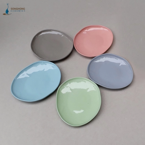 Đĩa Lá Sen Gốm Nặn Tay Đất Trộn Màu